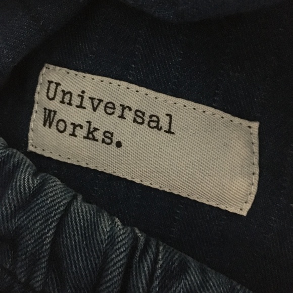 UNIVERSAL WORKS Blue Denim Pull On Elasticized Waist Chore Fatigue Pants 30 - Picture 5 of 6